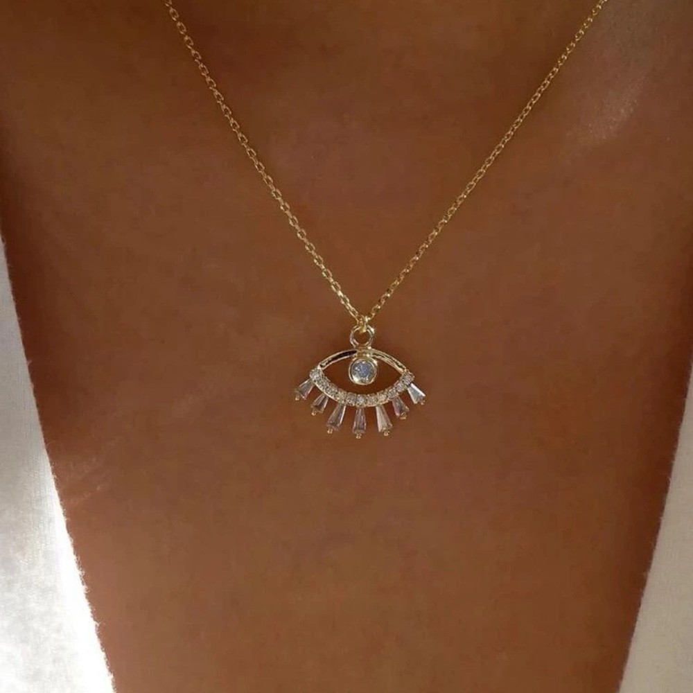 3/$30 NEW! Evil Eye Necklace Boho Hamsa Spiritual Rhinestone Charm